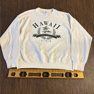 Fruit of the Loom Hawaii White Crew Neck Sweater